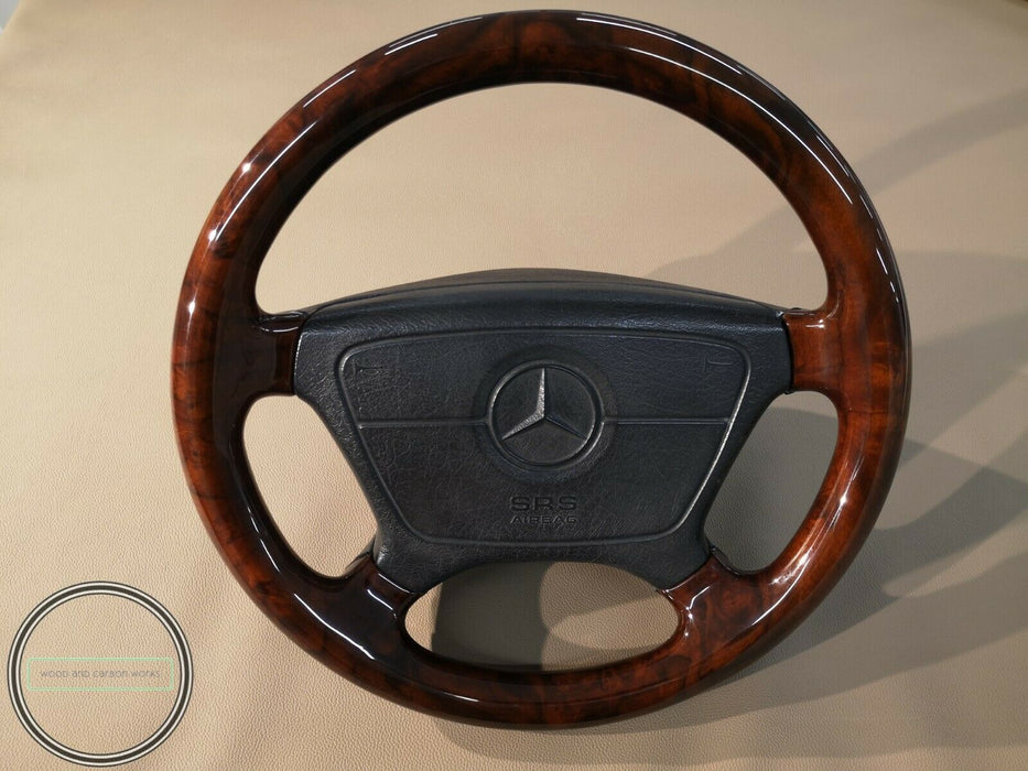 Mercedes W140 500SEL 600Sel Steering Wheel Wood Burled Walnut Full Burlwood