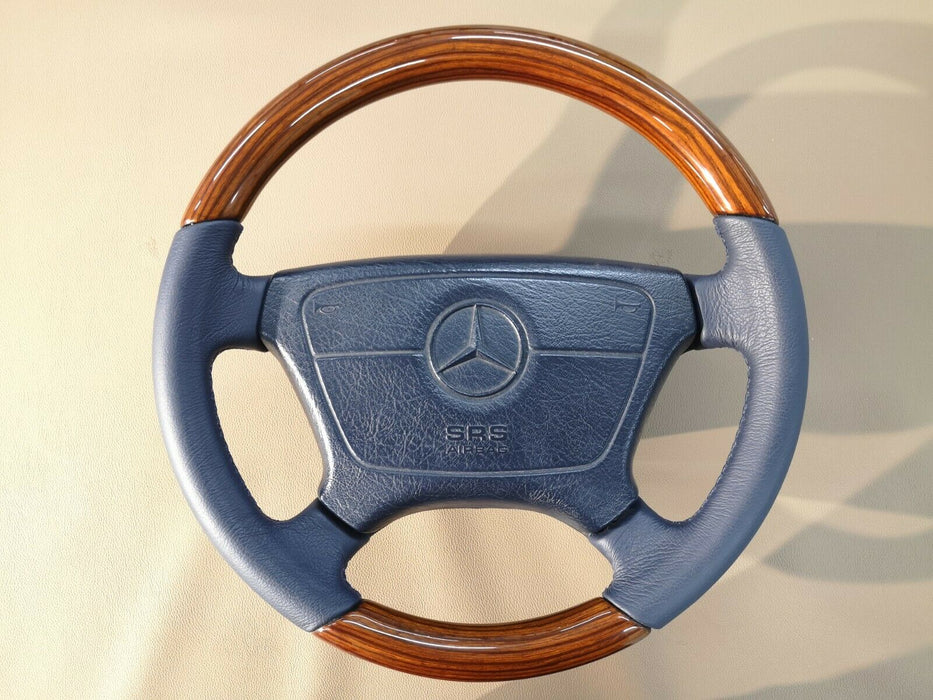 Mercedes Benz Wood Steering Wheel w124 w140 w202 w208 w210 Zebrano Blue