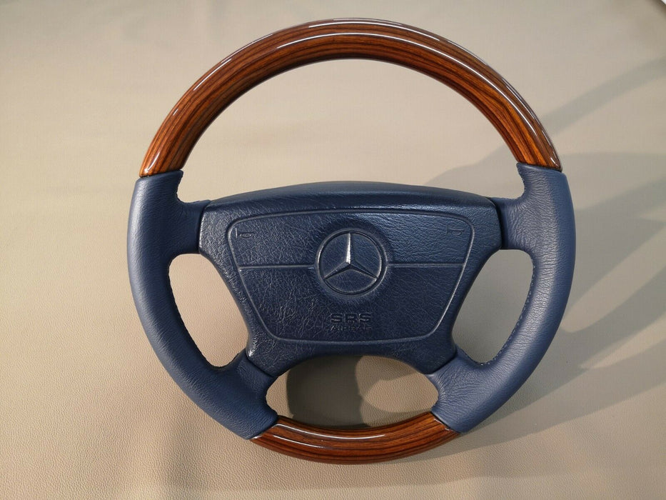 Mercedes Benz Wood Steering Wheel w124 w140 w202 w208 w210 Zebrano Blue