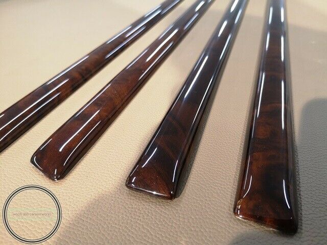 Mercedes W109 Wood Door Trim set  4 Pieces Walnut Burlwood Burled Walnut