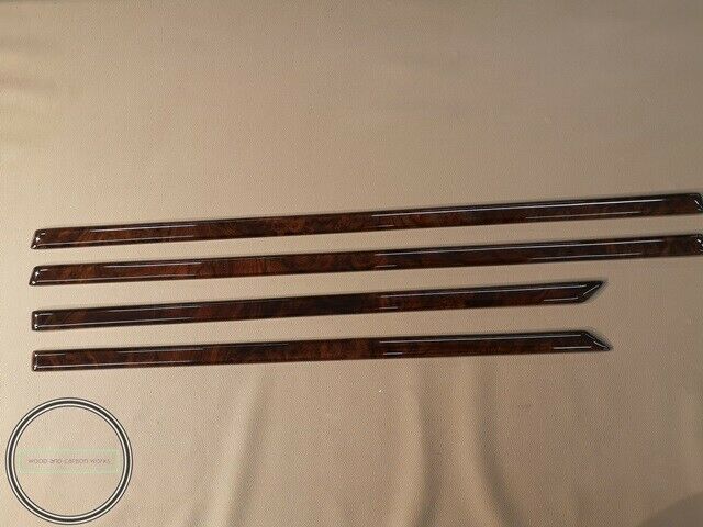 Mercedes W109 Wood Door Trim set  4 Pieces Walnut Burlwood Burled Walnut