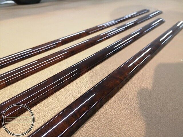 Mercedes W109 Wood Door Trim set  4 Pieces Walnut Burlwood Burled Walnut
