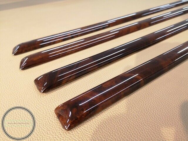 Mercedes W109 Wood Door Trim set  4 Pieces Walnut Burlwood Burled Walnut