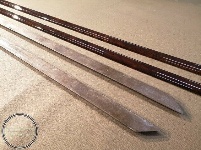 Mercedes W109 Wood Door Trim set  4 Pieces Walnut Burlwood Burled Walnut