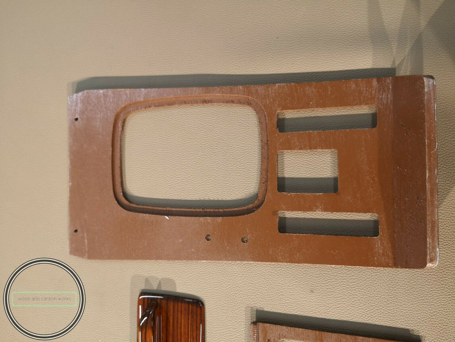 Mercedes R107 SL Center Console Zebrano Wood Trim Set 3 pieces