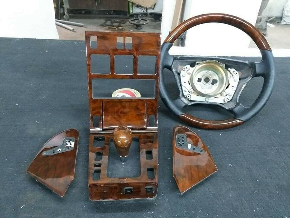 MERCEDES W140 WOOD TRIM BEZEL WITH STEERING WHEEL BURLED WALNUT CL500 S500