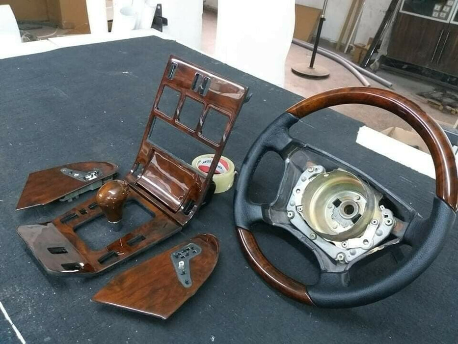 MERCEDES W140 WOOD TRIM BEZEL WITH STEERING WHEEL BURLED WALNUT CL500 S500