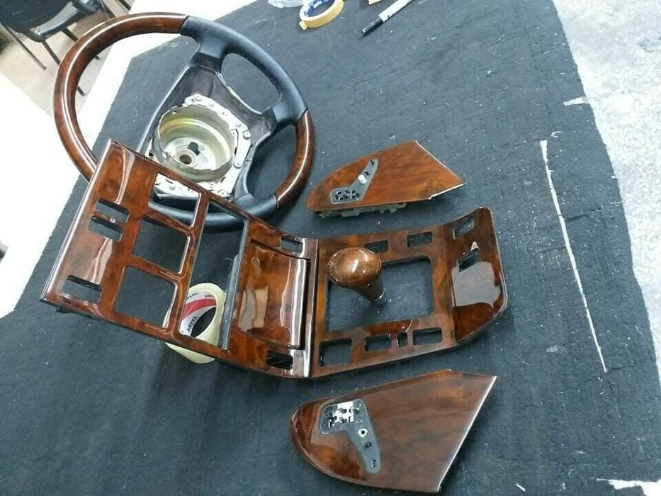 MERCEDES W140 WOOD TRIM BEZEL WITH STEERING WHEEL BURLED WALNUT CL500 S500