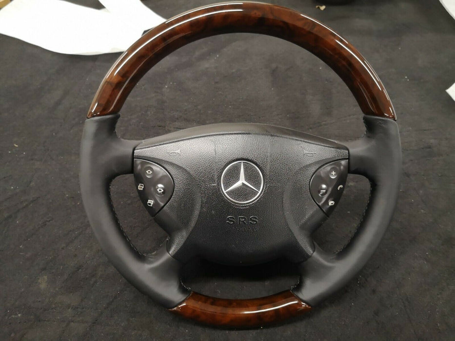 Mercedes W211 Wood Steering Wheel E320 E500 burled walnut steering wheel 03-06