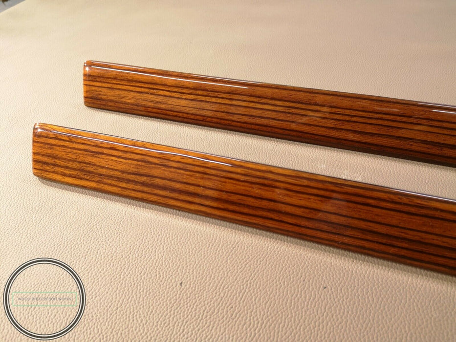 Mercedes R107  Wood Trim Set Zebrano Door Trims 2 Pieces