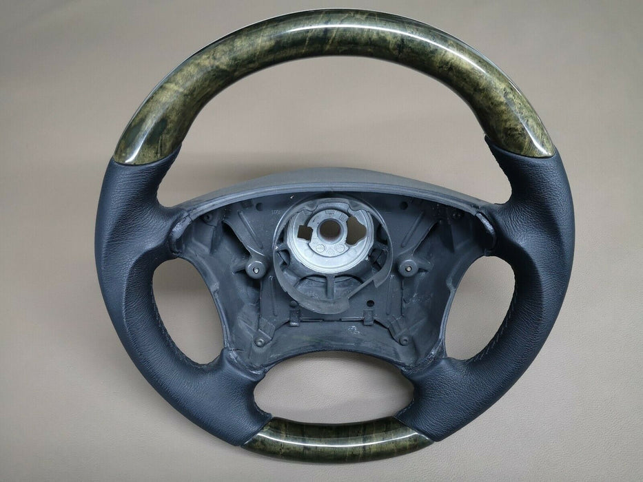 Mercedes benz W208 Wood Steering Wheel W210 Bird Eye Black Leather Custom design