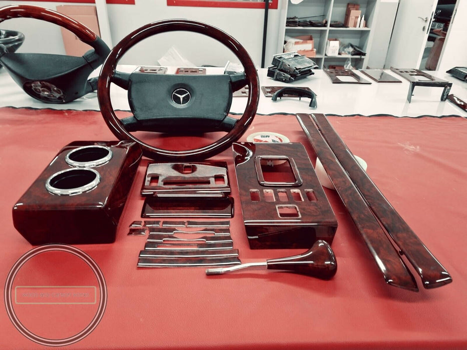 FULL SET Mercedes Wood Trim For R107 SL Mercedes Burlwood Dashboard Trim Set