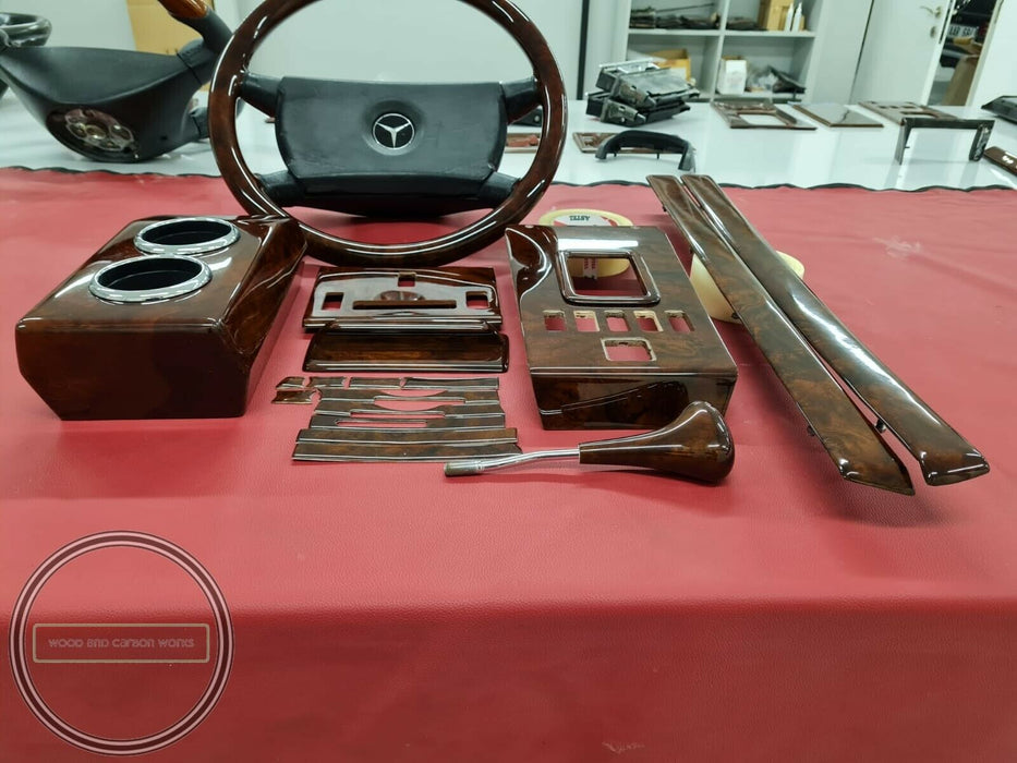 FULL SET Mercedes Wood Trim For R107 SL Mercedes Burlwood Dashboard Trim Set