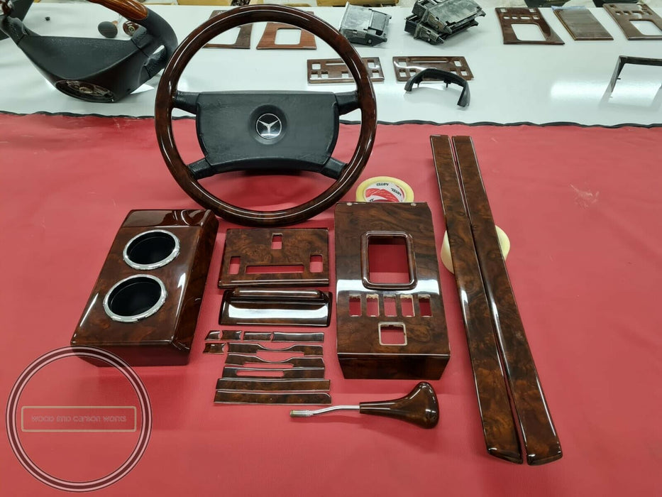 FULL SET Mercedes Wood Trim For R107 SL Mercedes Burlwood Dashboard Trim Set