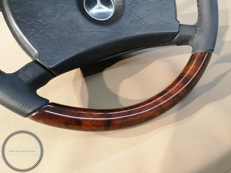 Mercedes r107 w123 w124 w201 wood steering wheel Burled Walnut