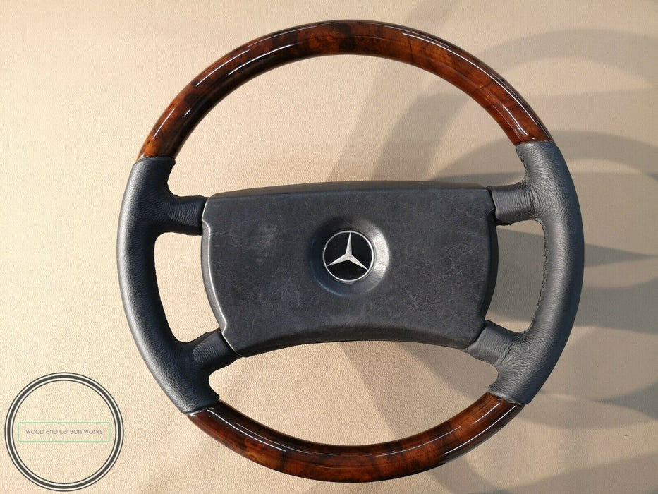 Mercedes r107 w123 w124 w201 wood steering wheel Burled Walnut