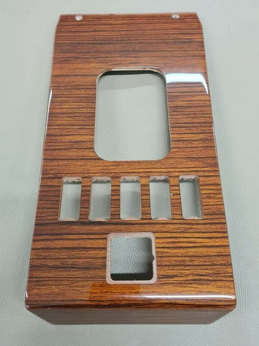 Mercedes R107 SL Shift Console Wood Trim Zebrano 5 buttons with mirror adjust