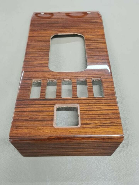 Mercedes R107 SL Shift Console Wood Trim Zebrano 5 buttons with mirror adjust