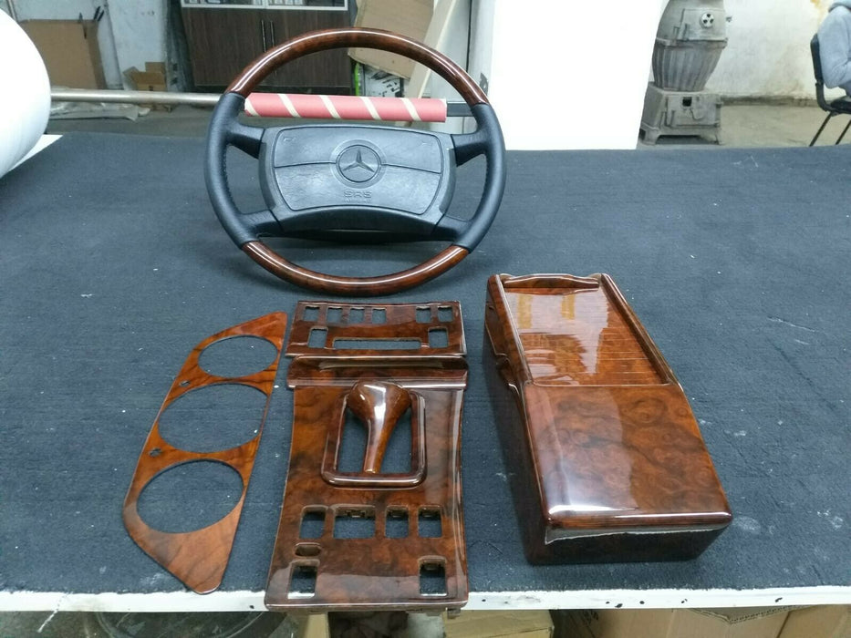 Mercedes W126 wood Trim Set With Steering Wheel W126 SEC Wood Walnut W126 Burl
