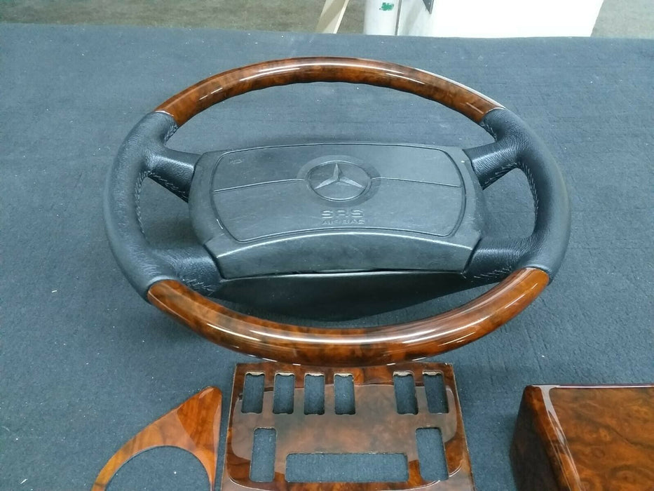 Mercedes W126 wood Trim Set With Steering Wheel W126 SEC Wood Walnut W126 Burl