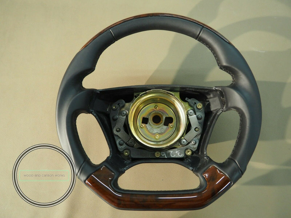 Mercedes R129 W124 W208 W140 500E Wood Steering Wheel Walnut Maybach Style