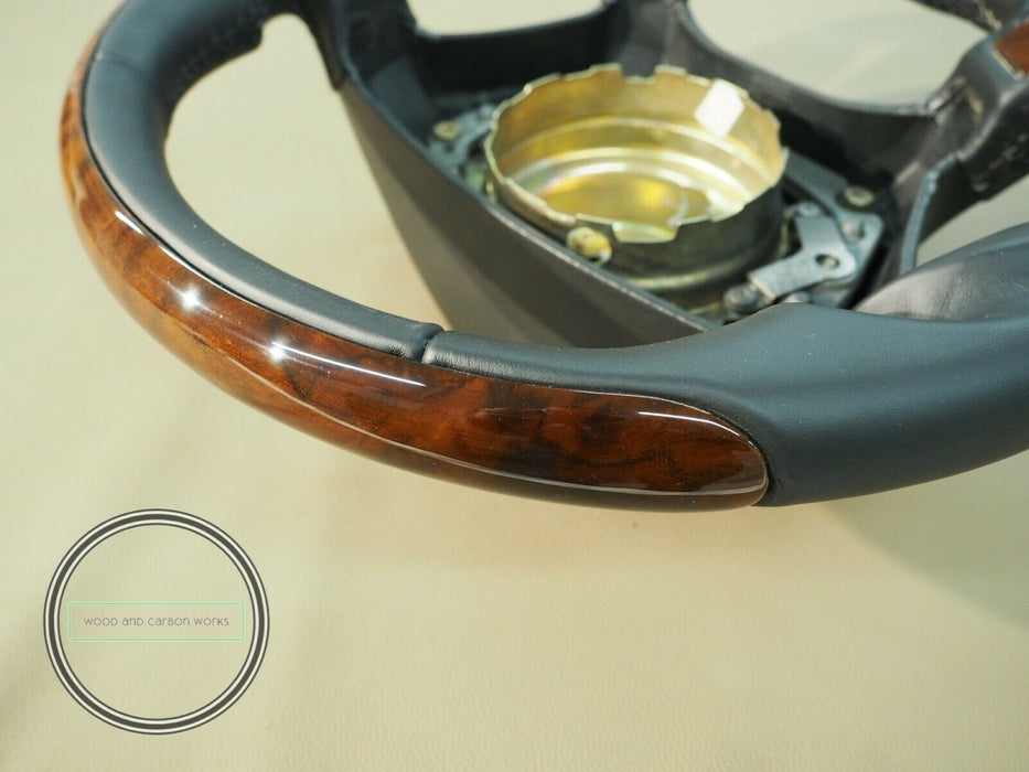 Mercedes R129 W124 W208 W140 500E Wood Steering Wheel Walnut Maybach Style
