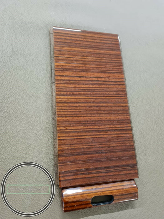 Mercedes W126 SEC Rollup Center Console Storage Box Zebrano Wood Sliding