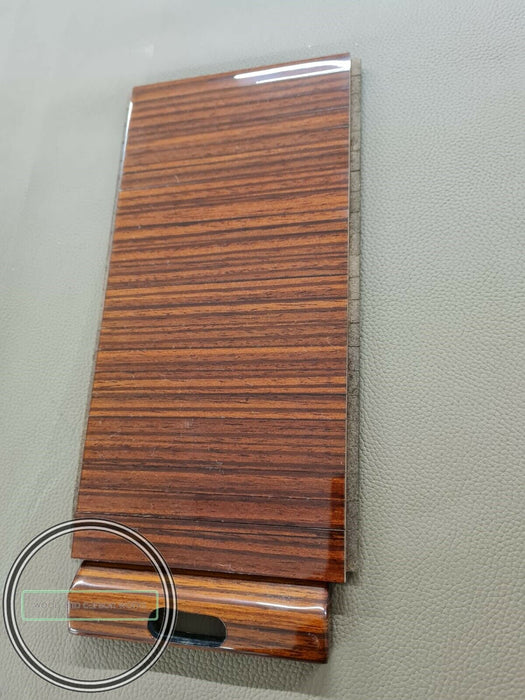 Mercedes W126 SEC Rollup Center Console Storage Box Zebrano Wood Sliding