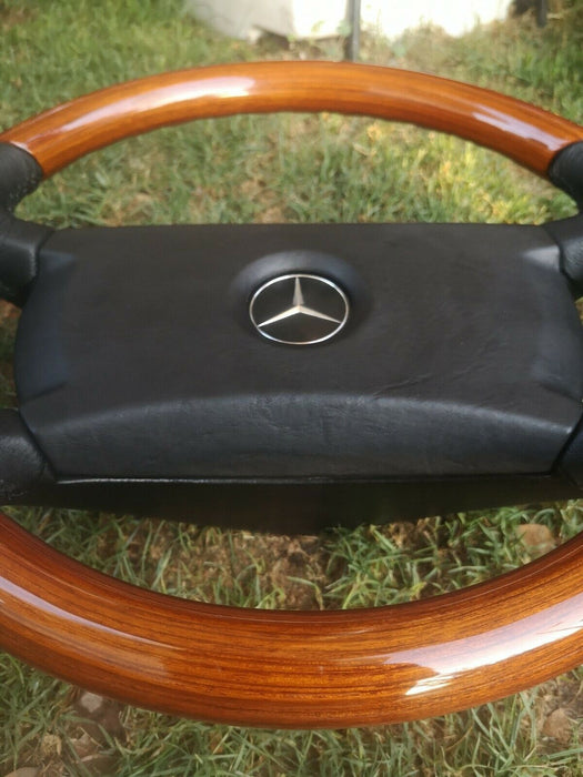 Mercedes Wood Steering Wheel Zebrano Fits W123 C123 W201 W124 R107 Leather