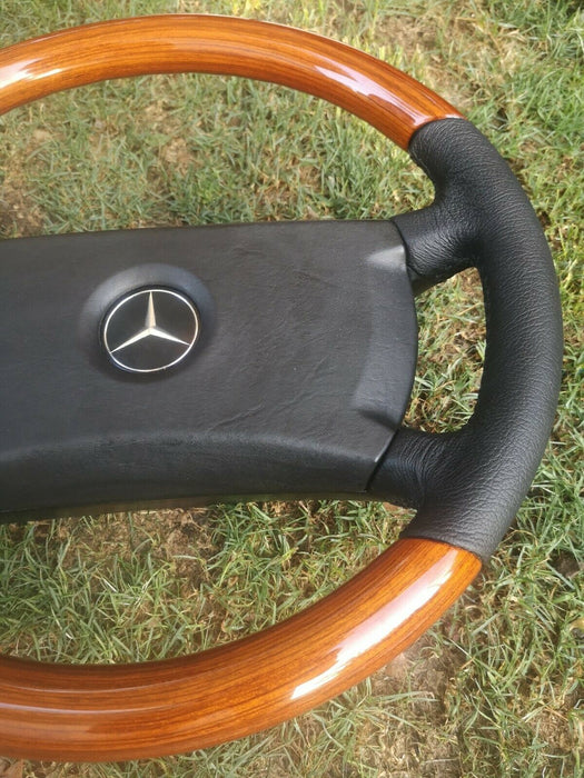 Mercedes Wood Steering Wheel Zebrano Fits W123 C123 W201 W124 R107 Leather