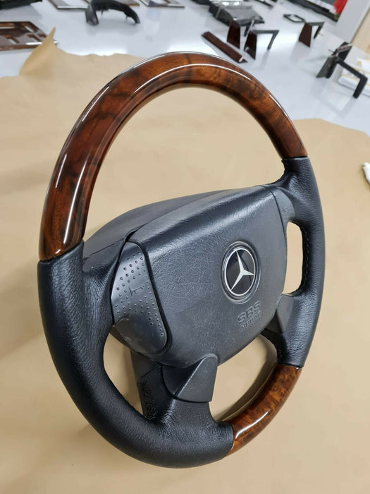 Mercedes W202 W208 W140 R129 R171 Wood steering wheel Walnut