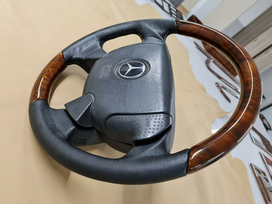 Mercedes W202 W208 W140 R129 R171 Wood steering wheel Walnut