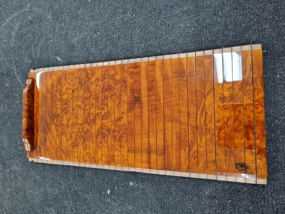 Mercedes Benz SL R129 Wood Blind center console accordion Walnut Light Burlwood