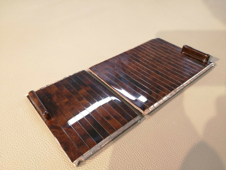 Mercedes Benz SL R129 armrest Blind center console accordion  Burlwood
