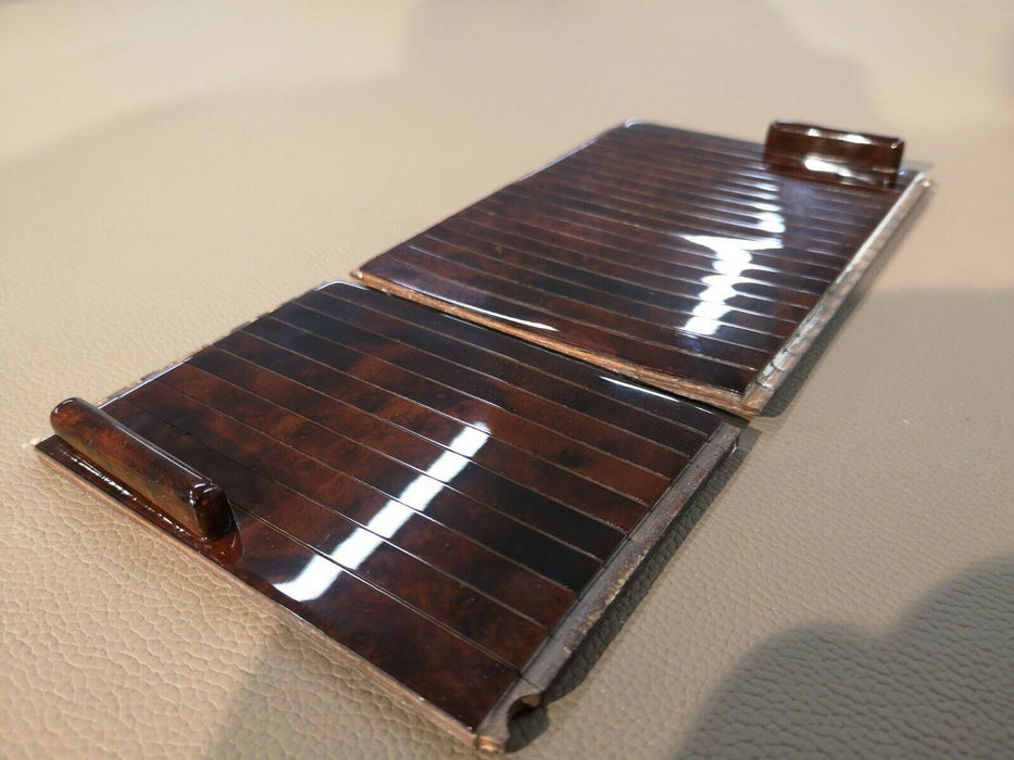 Mercedes Benz SL R129 Wood Blind center console accordion Walnut Burlwood Burl