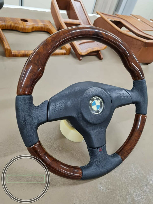 Bmw E36 M3 E34 Rare Wood Steering Wheel 3-spoke Euro Oem Sports
