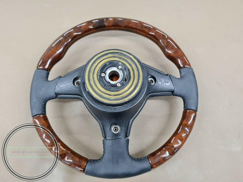 Bmw E36 M3 E34 Rare Wood Steering Wheel 3-spoke Euro Oem Sports