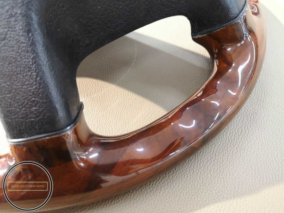 Mercedes Benz R129 w124 w140 w202 w208 w210 Wood Steering Wheel Full Burlwood