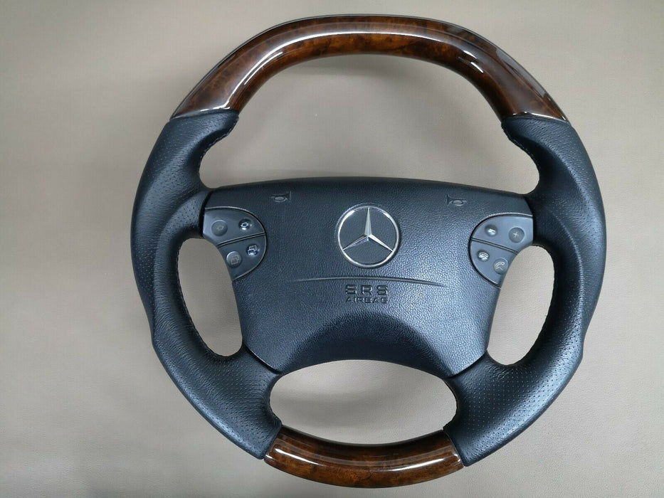 Mercedes W210 Amg Wood Steering Wheel Leather Custom design W208 Wood