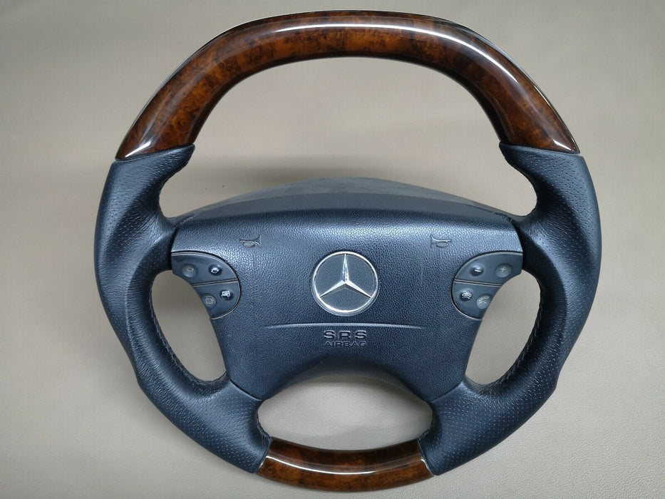 Mercedes W210 Amg Wood Steering Wheel Leather Custom design W208 Wood