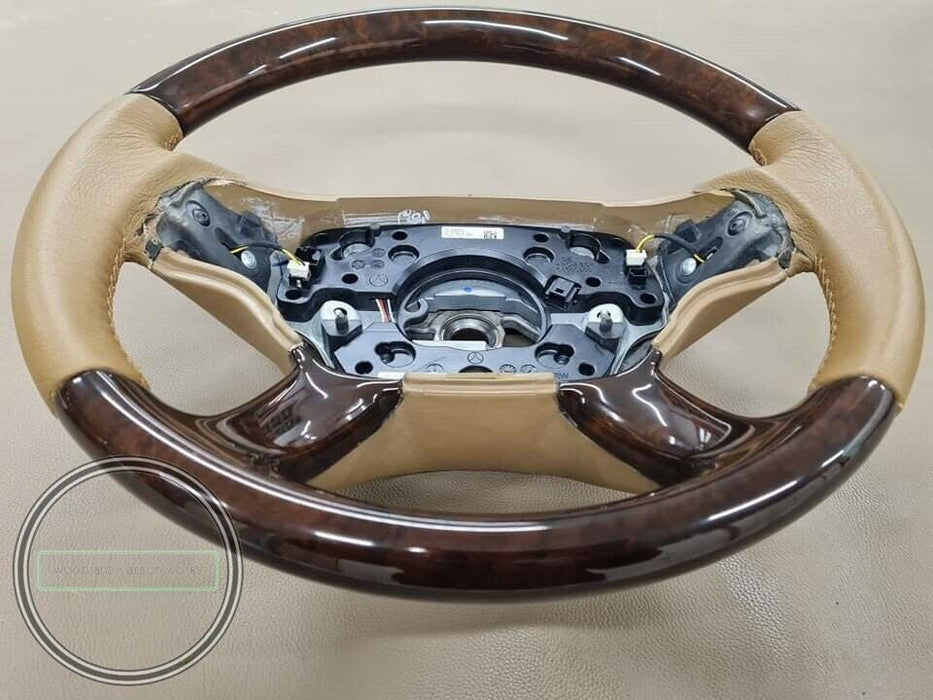 10-13 Mercedes W212 Wood STEERING WHEEL E350 E200 E250 Burlwood Beige with F1