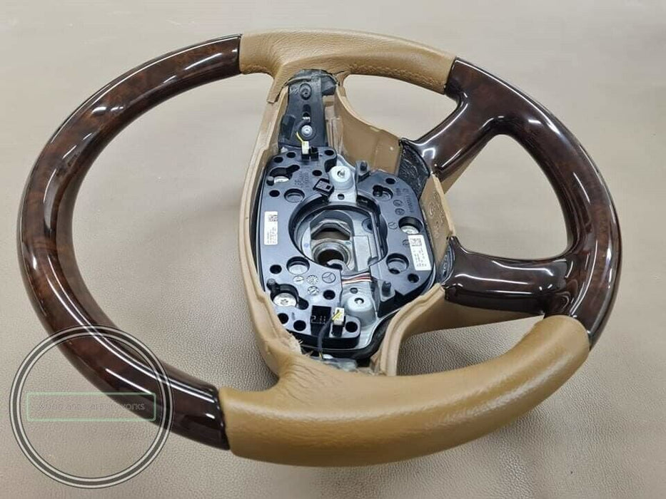 10-13 Mercedes W212 Wood STEERING WHEEL E350 E200 E250 Burlwood Beige with F1
