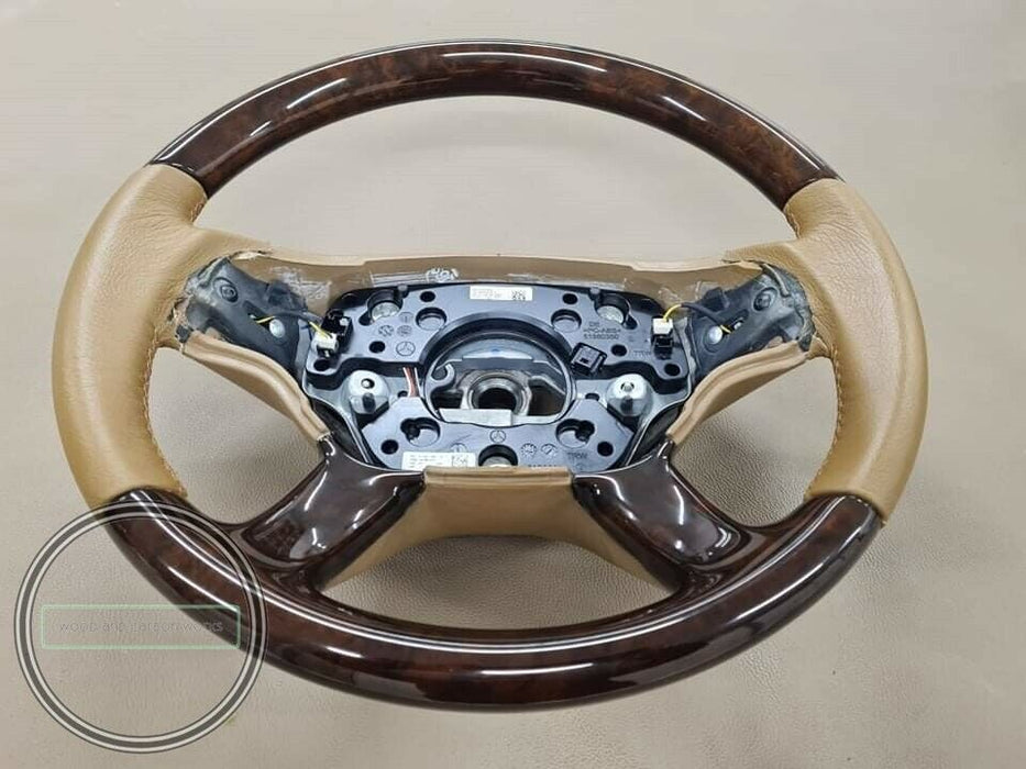 10-13 Mercedes W212 Wood STEERING WHEEL E350 E200 E250 Burlwood Beige with F1
