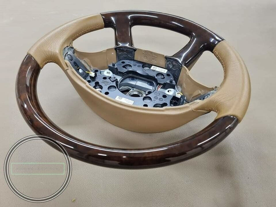 10-13 Mercedes W212 Wood STEERING WHEEL E350 E200 E250 Burlwood Beige with F1
