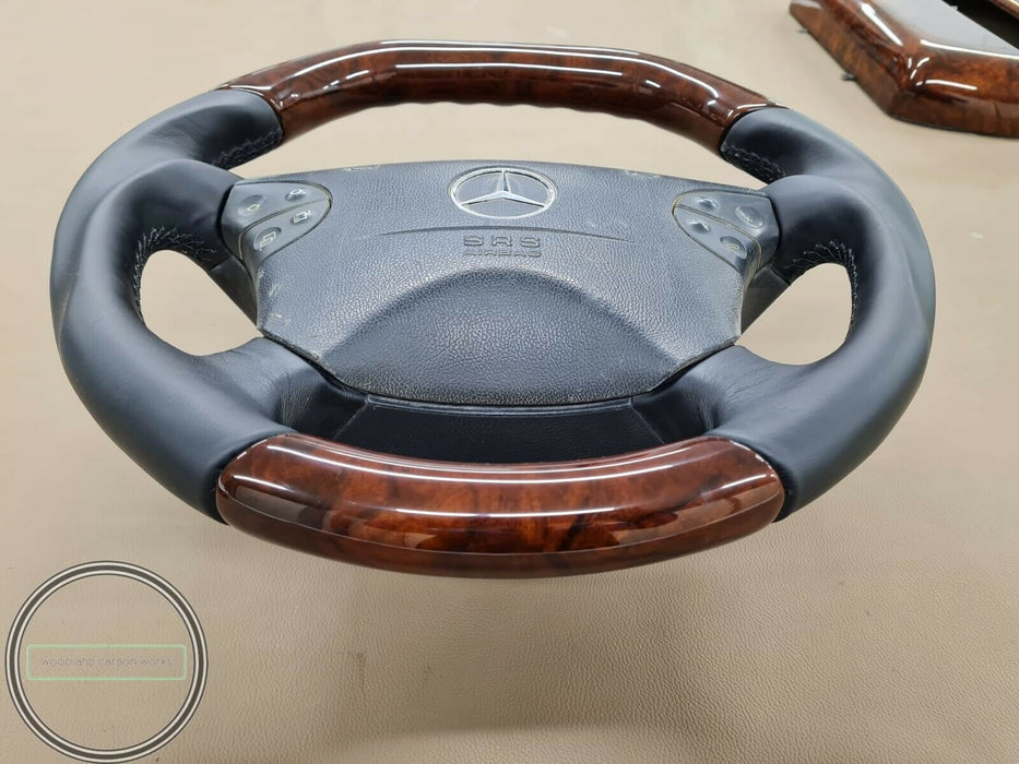 Mercedes AMG W210 Facelift Wood Steering Wheel for W208 BURLWOOD