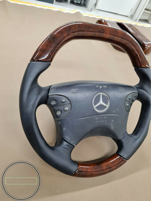 Mercedes AMG W210 Facelift Wood Steering Wheel for W208 BURLWOOD