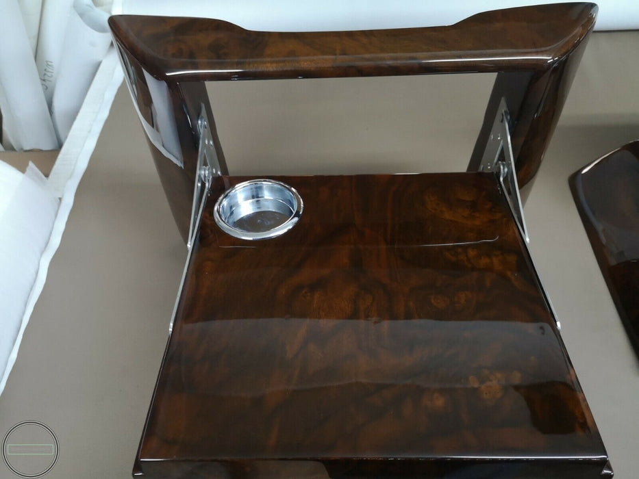 Mercedes Benz W140 Burled Walnut Wood Rear Table Walnut 2 Pieces S500 S320