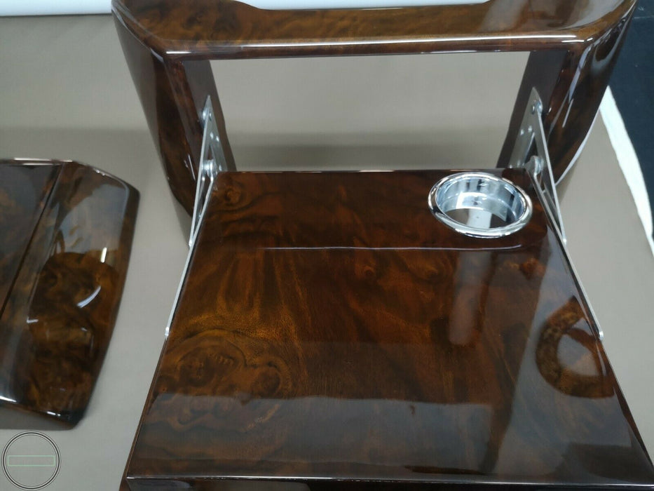 Mercedes Benz W140 Burled Walnut Wood Rear Table Walnut 2 Pieces S500 S320