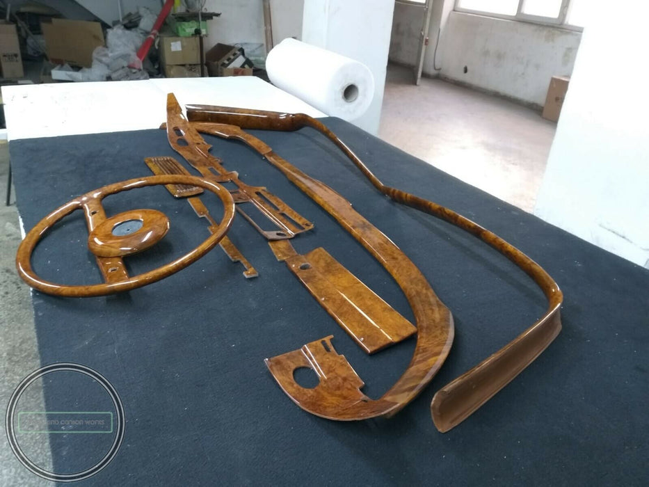 Mercedes W111 Wood Trim Set With Steering Wheel Light Walnut