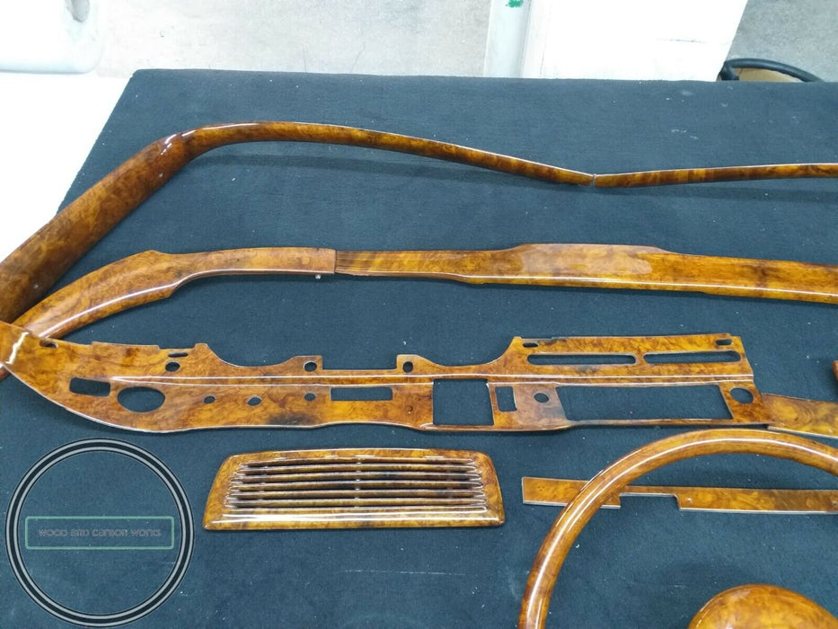 Mercedes W111 Wood Trim Set With Steering Wheel Light Walnut